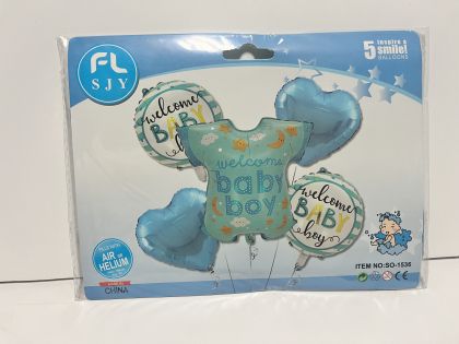Фолиеви балони комплект 5бр-Добре дошло,бебе момче!
