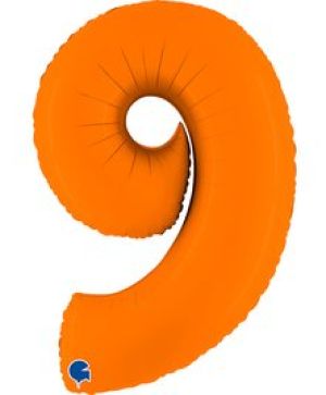 Фолиев балон цифра "9",размер 40"/100см,цвят оранжев
