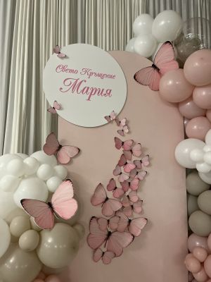 Украса за кръщене за момиче в нежни цветове